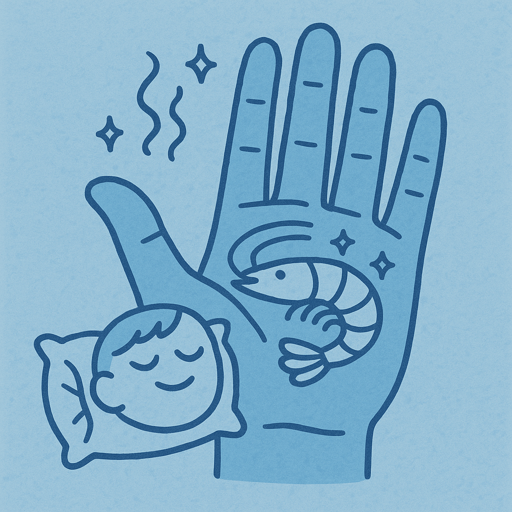 blue, face pillow, shrimp, hand, doodle