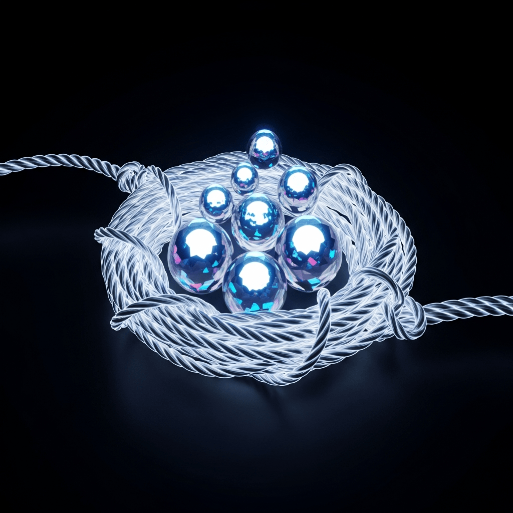 glowing rope with steel eggs