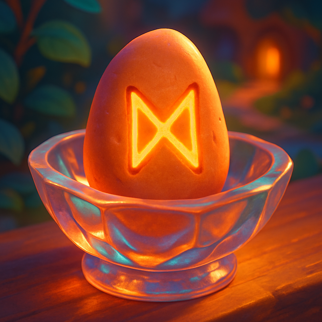 dagaz rune stone in a dish